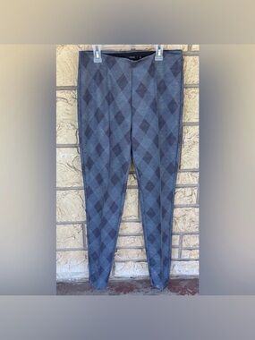 Tahari stretch Charcoal Pants Jeans diamond pattern Size Med
